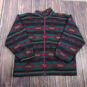 Winterset Fleece Jacket Mens Large Multicolor Southwestern Geometric Full Zip